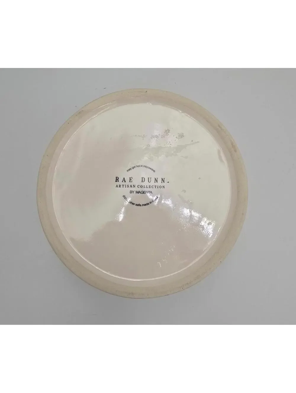 Rae Dunn SLURP Ceramic Dog Bowl White Black Farmhouse 24 oz Magenta